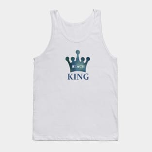 Beach King Word Art and Blue Crown Tank Top